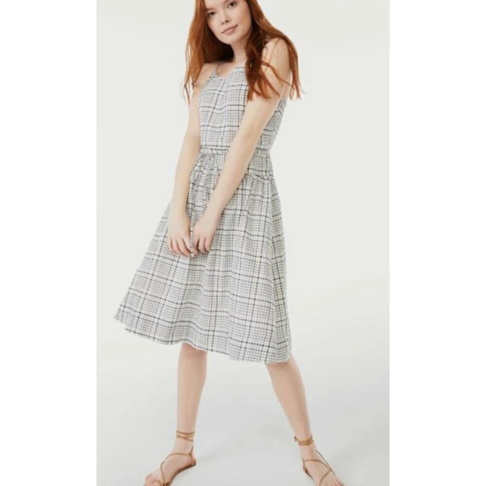 New Free Assembly Plaid Midi Dress XXL Picnic Sundress Smocked Clean Girl Preppy